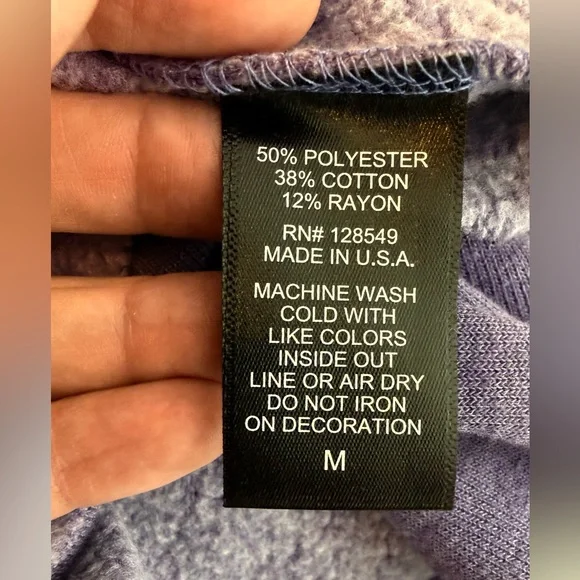 Aviator Nation Purple Relaxed Cropped Crew Neck Athleisure Sweatshirt size M NWT - Picture 5 of 5